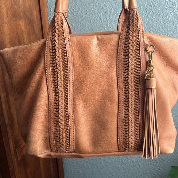 The Sak Collective Sienna Leather Tobacco Medium Shopper Satchel Bag - Picture 2 of 5